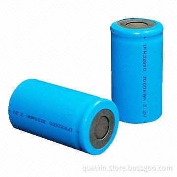 Rechargeable Cylindrical LiFePO4 Batteries with 3.2V Nominal Voltage and 3, 500mAh Capacity